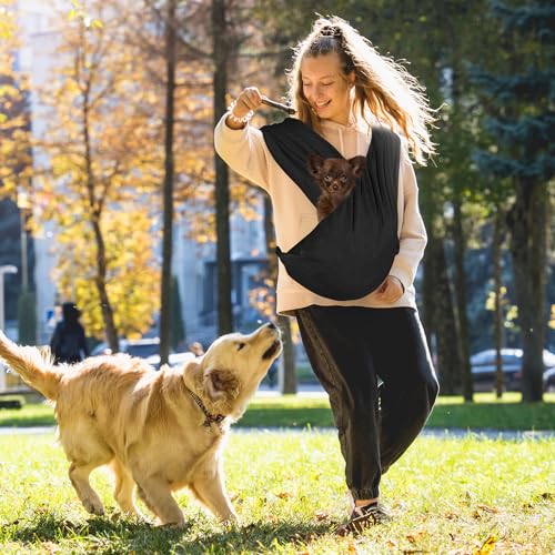 YAOZUP Hundetragetuch für Kleine Hunde, Hundetragetuch für Kleine Hunde Verstellbarem Riemen Bis 9kg, Nach Vorne Gerichtete Hundetragetasche, Hundetrager für kleine Hund für Spaziergänge, Reisen