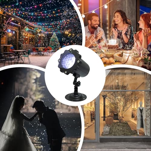 Projecteur Neige Noël Rotation 360 Éclairage Intérieur Extérieur - 4