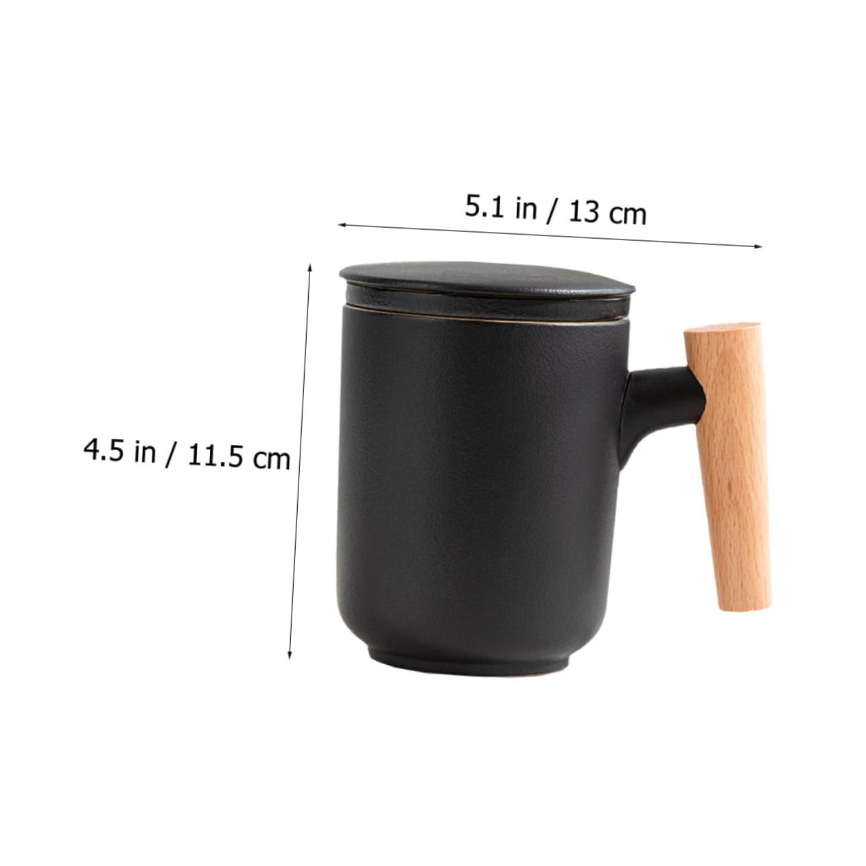 LIFKOME Tazze The Giapponesi in Ceramica Infusore, Tazza da Tè a Separazione Acqua, Nero, di Perdite, per Ufficio e Viaggio
