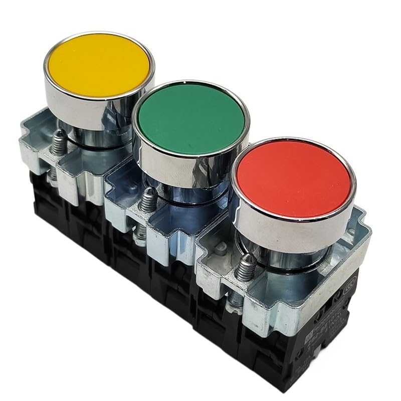 Momentary Push Button Switch 22mm 10A/240V Circular Small Size Flat Round Panel NC/NO XB2-BA31 XB2-BA42 ZB2-BE101C 102C(Blue NO)