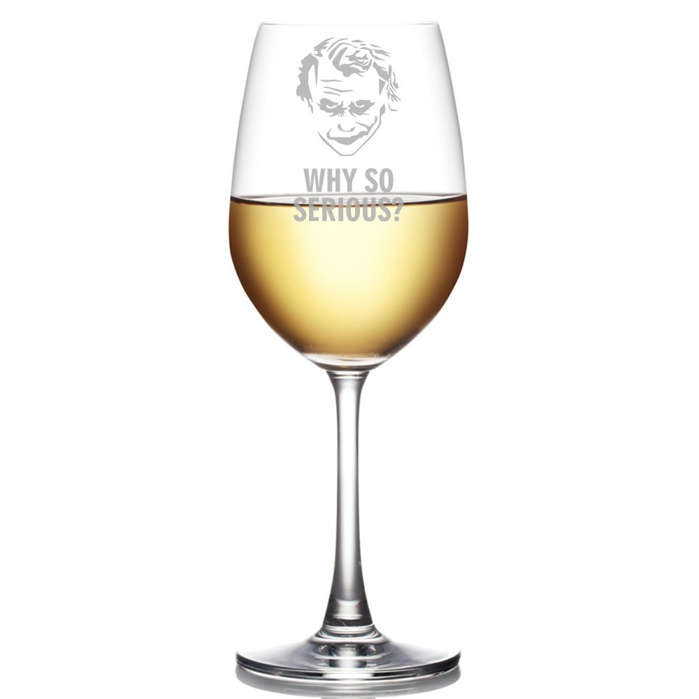 Joker - Why So Serious? Engraved 18 oz Wine Glass