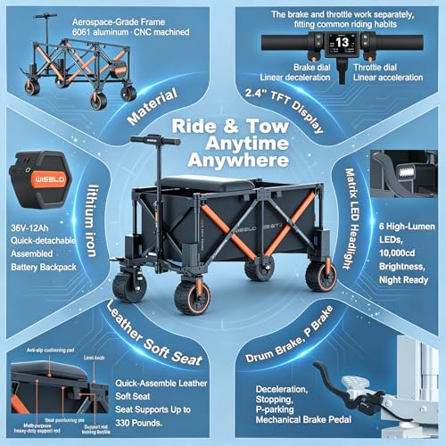WISELD GT3-4WD Rideable Electric Cart