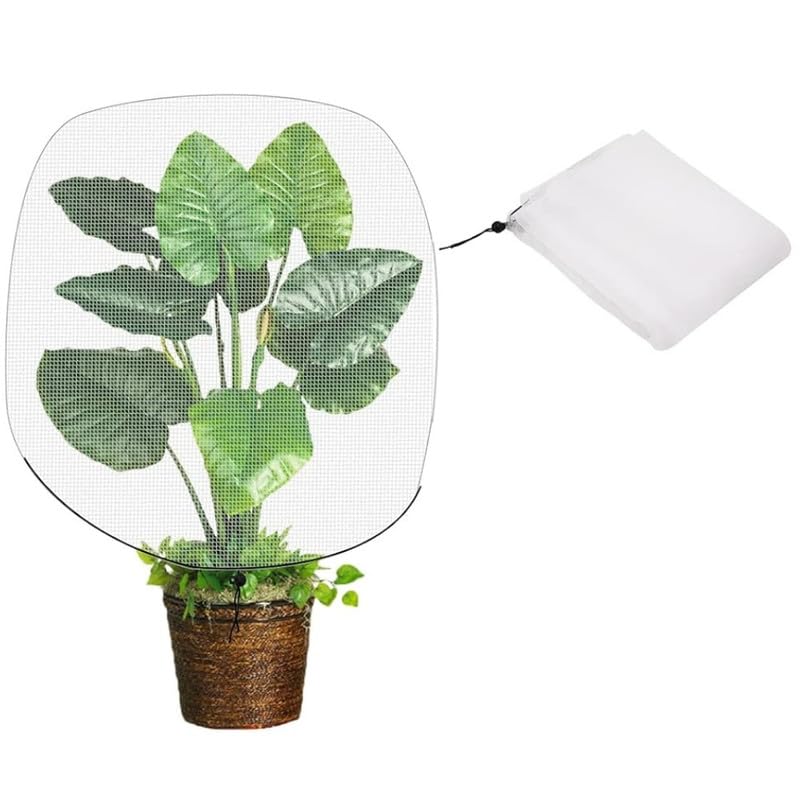 FIERRE SHANN® Insect and Bird Barrier Netting Mesh with Drawstring | Garden Bug Netting Plant Cover for Protecting Plants, Fruits, and Flowers | Plant Protective Bags