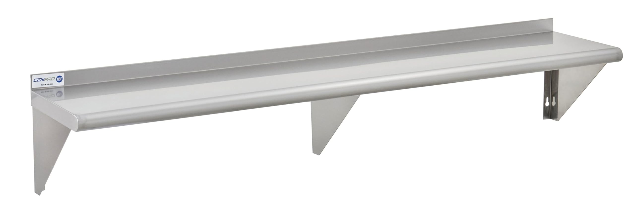 CenPro 29N-022 - Commercial NSF Solid, Stainless Steel Wall Shelf - 72" Wx15 D - 395 lb. Weight Capacity