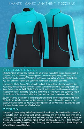 Hevto Kids Wetsuits 3/2Mm Neoprene Full Wet Suit Thermal Child Boy Youth Teen Girl Junior For Swimming Snorkeling Surfing (K03-Blue, 12) #TOP5