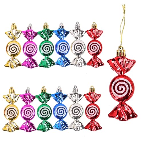 Glitzernde Zuckerstange, Weihnachtsbaumschmuck, Kunststoff,...