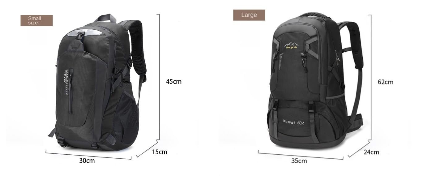Zaino Outdoor Sportivo All'aperto 40-60l per Uomini E Donne da Escursioni Alpinismo-Nero 40l-40-60l