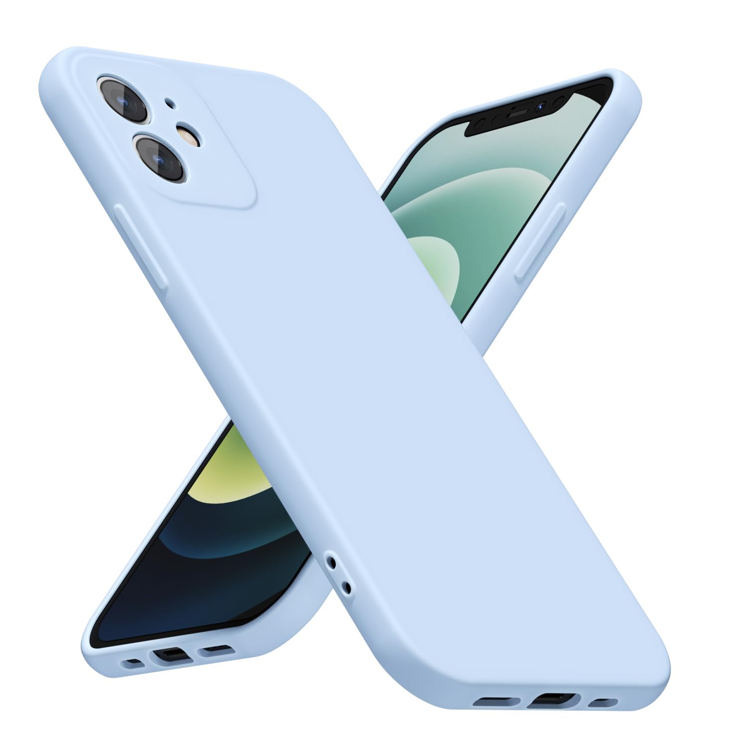 LoeoeL for iPhone 12 Phone Case Silicone, Minimalist Ultra Thin Slim Soft Rubber Gel Solid Color Matte TPU Cute Case for Women Men, Girly Plain