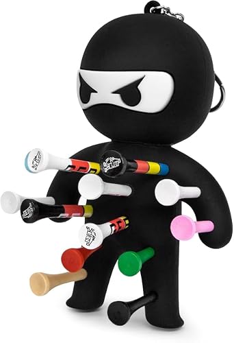 Ninja Golf Tee Holder | Holds 13 Tees | Built to Last | Golf Accessorie | Golf Gift for Him or Her | Groomsman Fathers Day Present (Black)