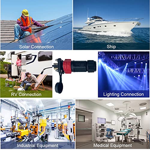 Gairen 2 Pin 50Amp Trolling Motor Plug Receptacle Set, 12/24/36/48 Volt Marine Boat Power Waterproof Ip67 Connector Trolling Boat Plug For Trolling Motors Compatible With 6/8 Awg Wire Red #TOP4