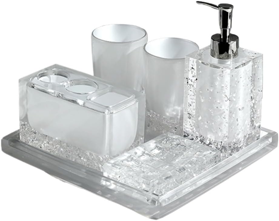 Toiletry Set Bathroom Supplies Toothbrushing Cup/Lotion Bottle/soap Dish Home Bathroom Accessories(D)