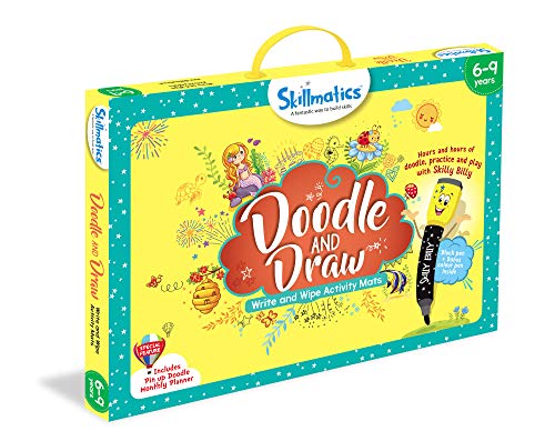 Image of Skillmatics Educational Game : Doodle And Draw | Reusable Activity Mats With 2 Marker Pens | Gifts & Creative Learning For Ages 6-9 - Kids, Multicolor