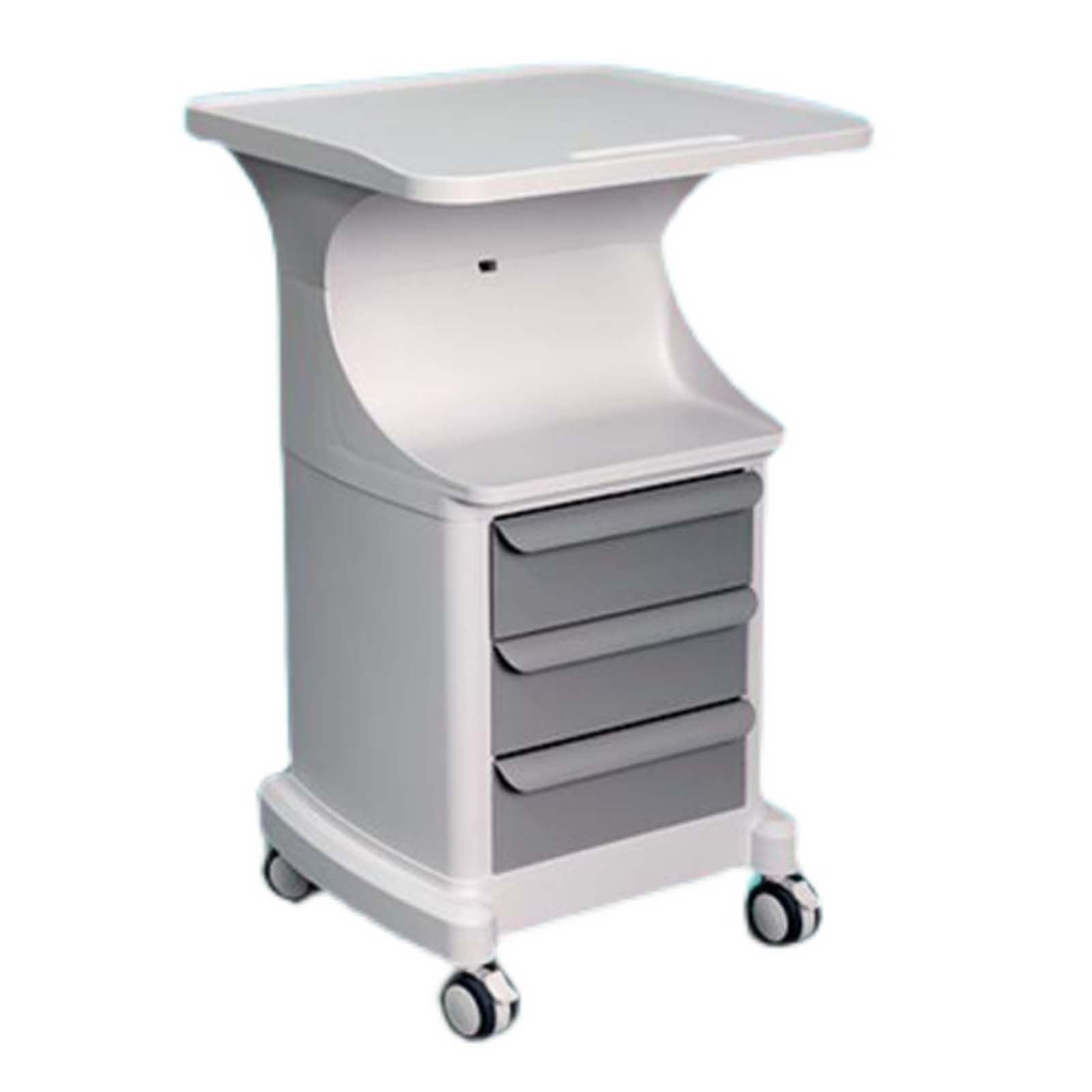Carrello in ABS con 3 Cassetti Carrello Rotante con Ampia Scrivania con Bordo Carrello Portaoggetti con capacità di 40 Kilogram Colonne Larghe Piano del Tavolo A 2 Livelli