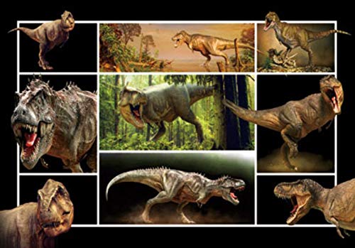 3 D Ansichtskarte Dinosaurier, T-Rex, schwarz, Urzeittiere Postkarte Wackelkarte Hologrammkarte Dinos Cover