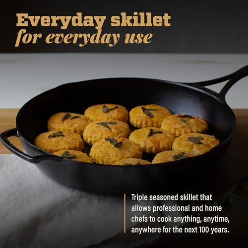 Image of Lodge Blacklock 12 inch Triple Seasoned Cast Iron Skillet - Lightweight - Easy Cleanup - Premium Cookware