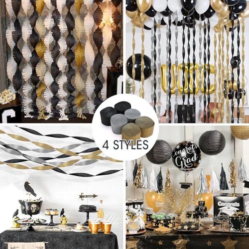 Image of Crepe Paper Streamers 6 Colors 492ft - Party Streamers & Paper Streamers for Birthday Decorations, Bachelorette Party, Baby Shower, Wedding & Bridal Shower Decor, Streamers Party Supplies (Style B)
