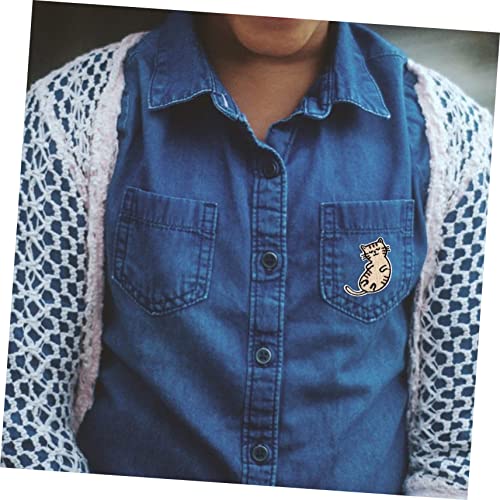 BETOOKY 15 peças de adesivos bordados de gato, decoração floral, apliques de blush, para roupas, jaq