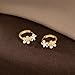 SLUYNZ Solid 925 Sterling Silver CZ Flower Hoop Earrings for Women Teen Girls Double Flower Hoop Earrings Huggie (B-Gold Plated)
