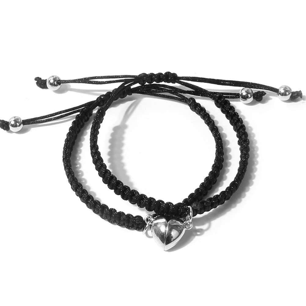 Magnetische Paar-Armbänder für Damen und Herren, Sonne und Mond, passendes handgefertigtes Armband, Liebhaber, Geschenke für Freund, Freundin, beste Freundin, 2 Stück