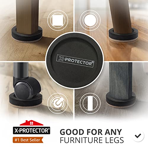 Felt Furniture Sliders For Hardwood Floors X-Protector 8 Pcs 4 3/4” - Furniture Slider With Unique Design - Heavy-Duty Furniture Movers For Hard Surfaces - Felt Sliders - Move Your Furniture Easily! #TOP1