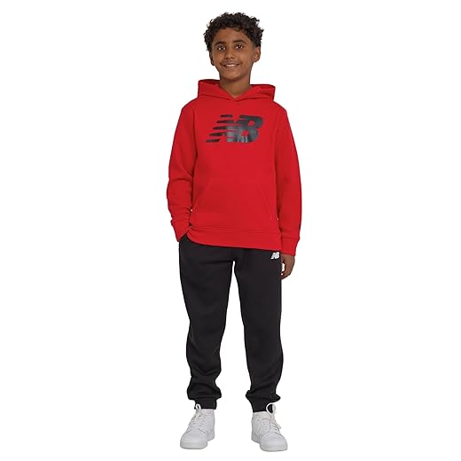 New Balance Boys & Toddlers Athletic 2 Piece – Soft Cotton Blended Fleece Hoodie & Joggers Active Sweatsuit Set (2T-12)