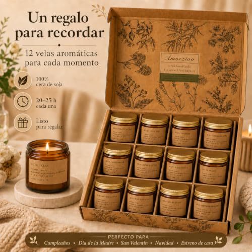 Miniatura 2 de Velas Aromáticas, 12 Velas Perfumadas De Cera De Soja Natural, Vela Aromatica, 300 Horas De Duración - Regalo Original Para Mujer En Navidad, Día De La Madre, San Valentín Y Cumpleaños