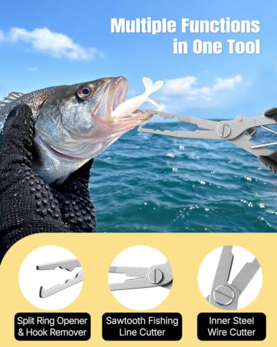 Image of Pawfly 250 Pcs Split Rings and Split Ring Pliers Kit for Fishing | 5 Sizes Fishing Split Rings & Fishing Pliers, Fishing Lure Connectors, Stainless Steel Split Rings for Saltwater & Freshwater