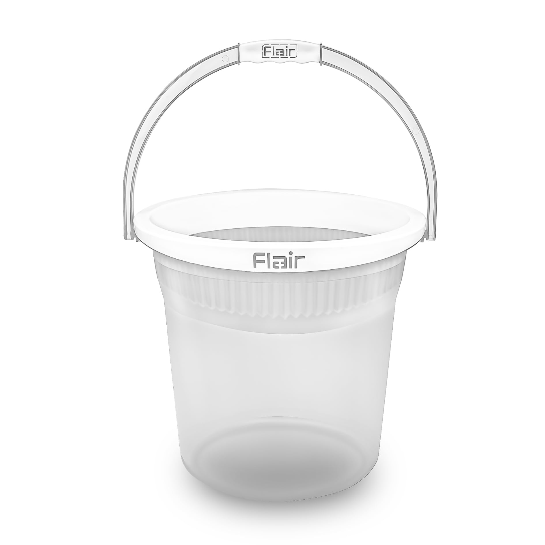 FLAIR Estella Crystal 8 LTR Clear I Plastic Bathroom Bucket | Strong and Durable Water Storage Bucket | Sturdy and Easy Grip Handle | Ideal for Bathing and Everyday Use