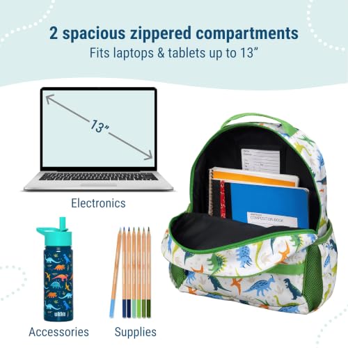Image of Wildkin Kids Backpack for Boys & Girls, ECO rPET Recycled Lightweight Bookbag with Padded Straps