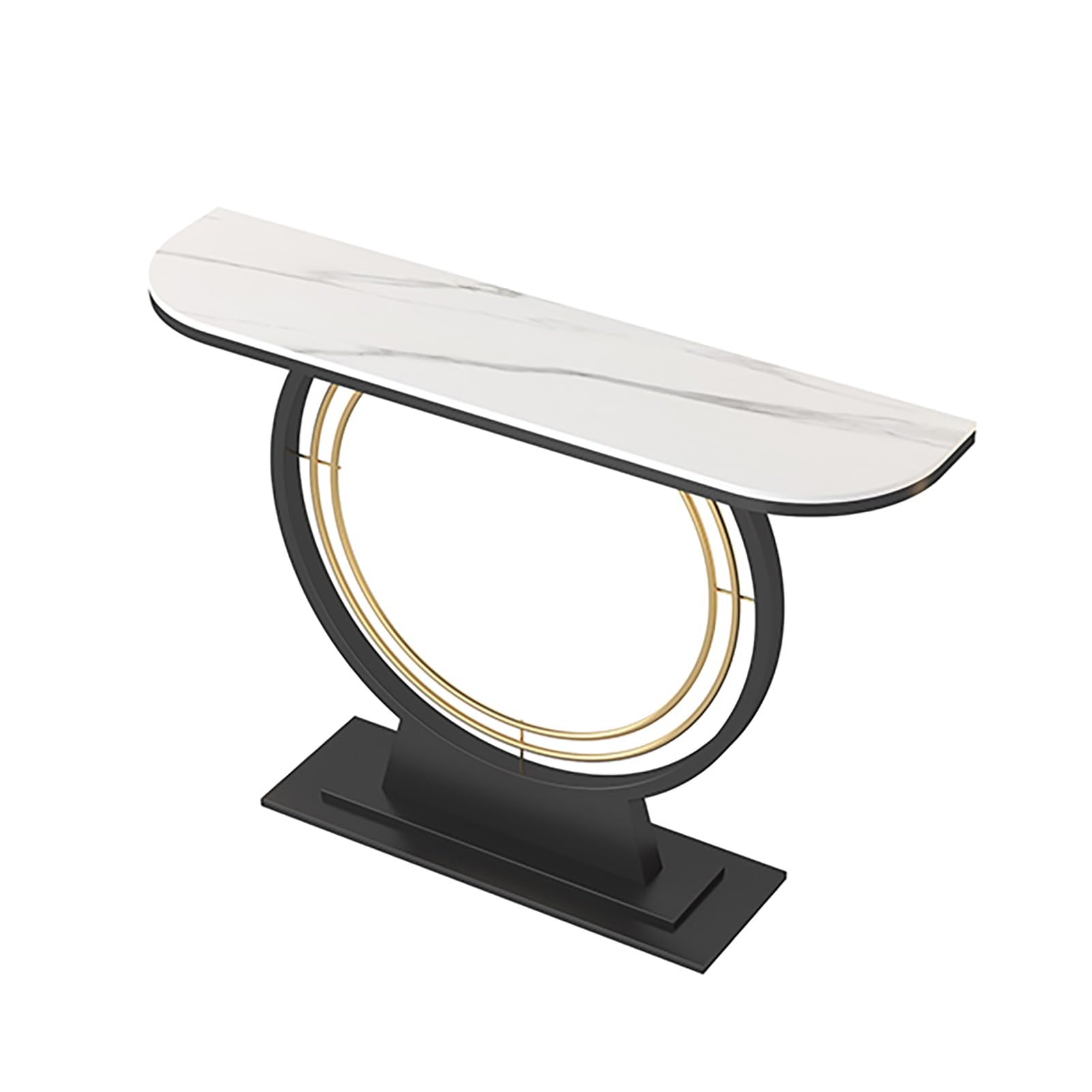 LaYiQimn Modern Console Table,Modern Geometric Console Table - Industrial Narrow Entryway Table for Living Room, Hallway & Foyer - White Accent Table