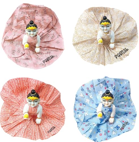 Image of Partish Laddu Gopal Cotton Dress (Pack of 12) | Summer Poshak for Ladoo Gopal Ji | Kanha Ji | Thakur Ji (Size 6, Pack of 12)