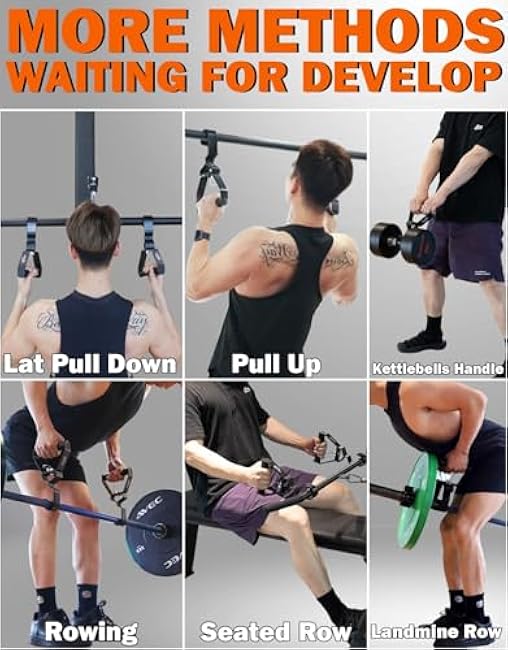 Fitarc Neutral Grip Pull Up Handles, Wrist Shoulder Elbow Friendly, 12 Angle Adjustable Lat Pulldown Handle Rowing Grips, 2Pcs, Patented