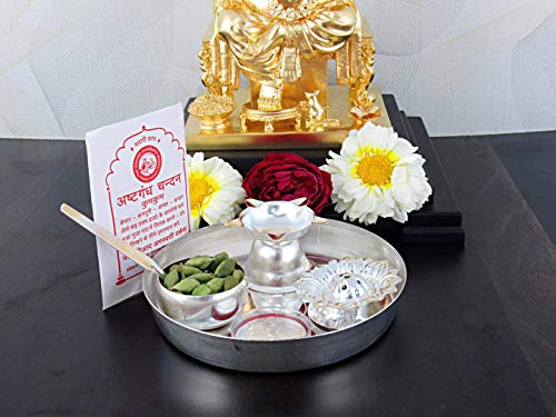 NOBILITY Silver Plated Pooja Thali Set - Premium Occasional Gift - Puja Thali