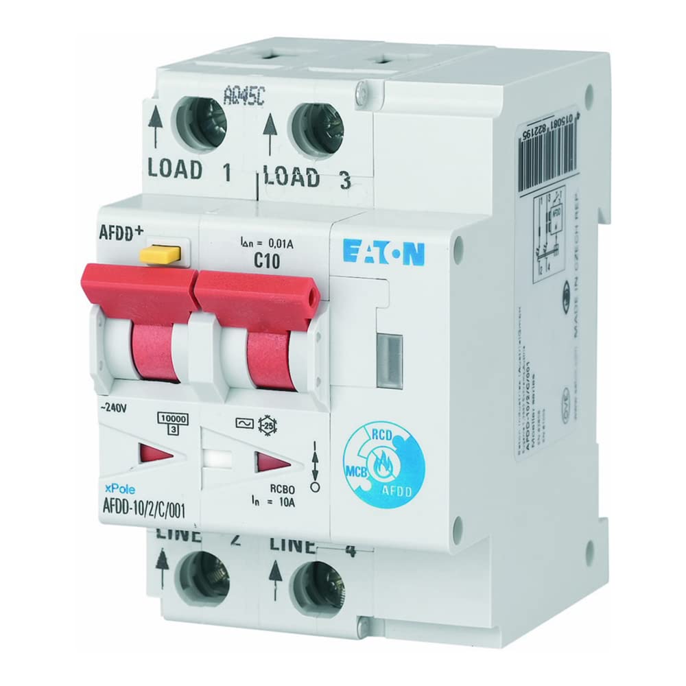EATON AFDD-10/2/B/003 Interruptor Fallo Arco Eléctrico, 2 Polos, B10A, 30 mAh, Tipo AC
