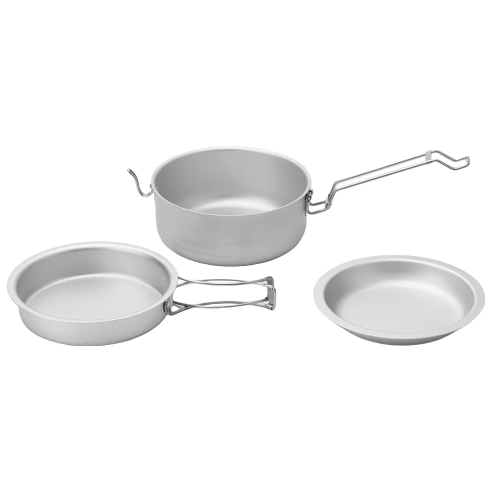 Outdoor Camping Cookware With Folding Handle Portable Camping Cook Pots Frypan Bowl NonStick Aluminum Camping Cookware