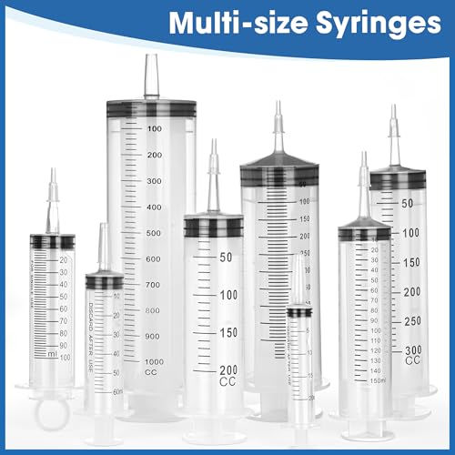Image of 150mL Plastic Syringe for Liquid - 20 Pack Large Syringes with Adapter | Individually Wrapped for Scientific Labs, Feeding, Oil Filling