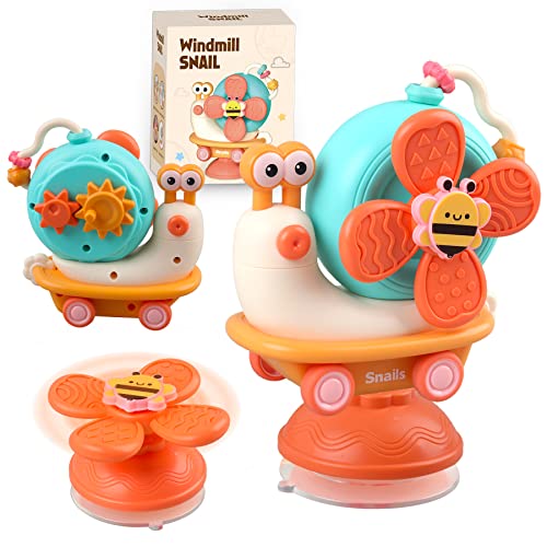 Image of Baby Suction Cup Spinner Toys - Toddler Sensory Montessori Educational Fine Motor Skills Toys Learning Activities - Gifts for 6 9 12 18 Month Age 1 2 3 One Two Year Old Boys Girls Infant Bath Toys