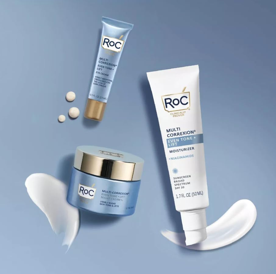 RoC Multi Correxion Even Tone + Lift 5-in-1 Daily Moisturizer, SPF 30, 1.7oz, Brightening, Firming, Hydrating, Paraben-free, Hypoallergenic