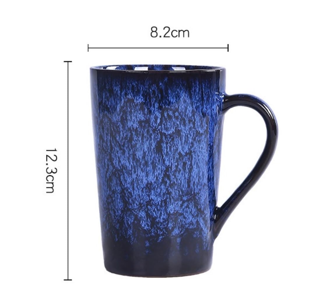 Taza de Café de Té Tazas Taza De Cerámica Esmaltada De Horno Personalizada 400ML Taza De Bebida De Oficina De Gran Capacidad Taza De Desayuno De Leche Para El Hogar para té de la tarde(E)
