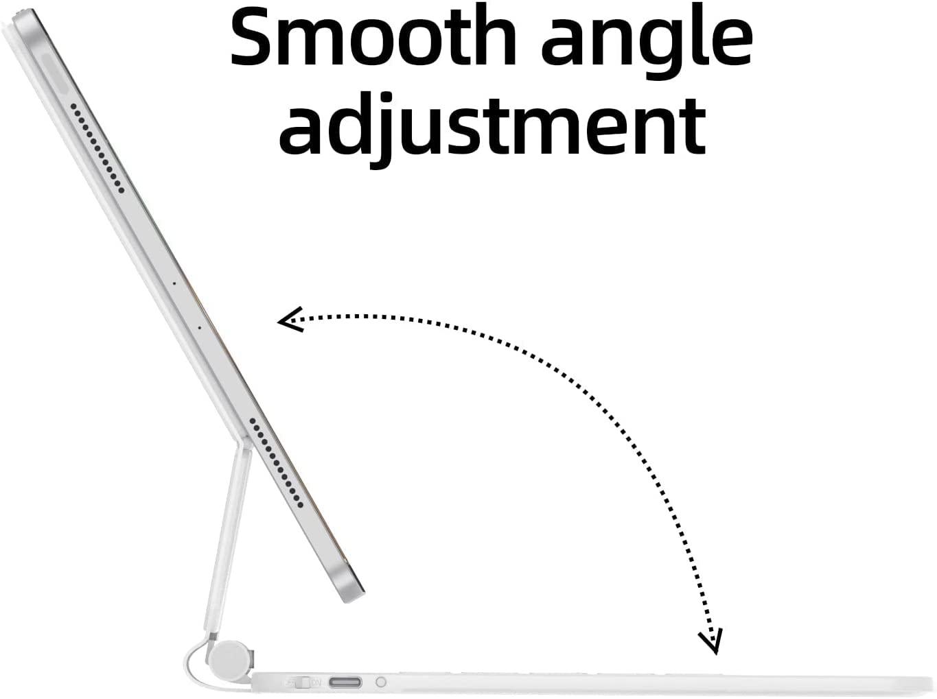 HOU Tastiera iPad Air 13'' (M3 2025/M2 2024) Tastiera iPad Pro 12.9 2021 6a Generazione iPad Pro 12.9 5a/4a/3a Generazione, Design Magnetico Flottante, Trackpad,Tastiera Retroilluminata Bianco