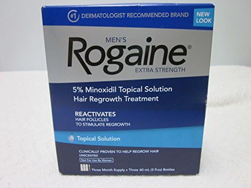 علاج إعادة نمو الشعر Rogaine Extra Strenth للرجال، توريد غير معطر لمدة 3 أشهر