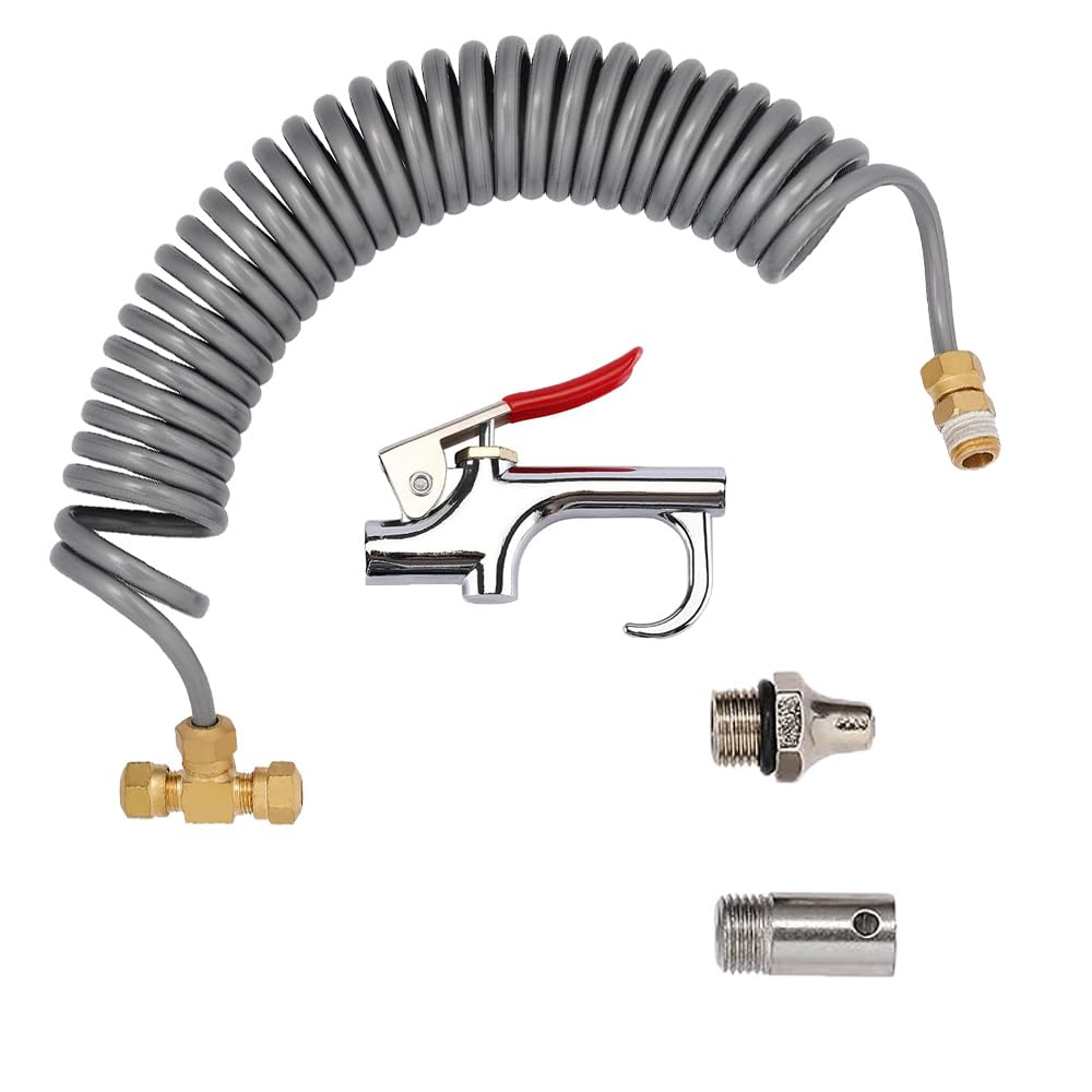 Kit de 4 pistolas de aire para asiento de camión, manguera de retroceso de 3,5 m, rosca NPT de 1/4 pulgadas, kit de pistola de soplado de aire de 90 psi, pistola de soplado de plumero de aire