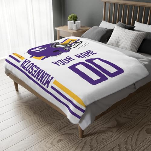 Image of Minnesota Throw Blanket Custom Name and Number Personalized Gifts for Men and Women