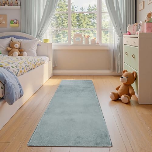 jinchan Solid Plush Runner Rug 2x6 Performance Shaggy Washable Hallway