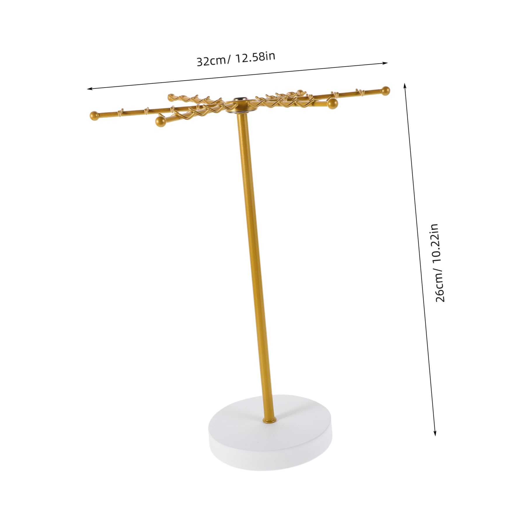 Gatuida Soporte Giratorio Expositor Dorado Collares de Hierro y Madera | Base Redonda, Montaje Sencillo, Estructura Estable, Uso sobre Mesa, para Pulseras y Joyas