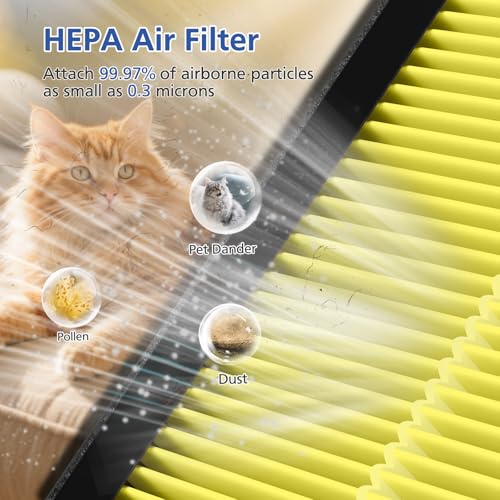 Image of Vital 200S Replacement Filter Compatible with LEVOIT Vital 200S and Vital 200S-P Air Purifi-ers, 3-IN-1 HEPA Air Filter and Activated Carbon Filter for Pet Care, for Vital 200S-RF, Yellow (2 Pack)