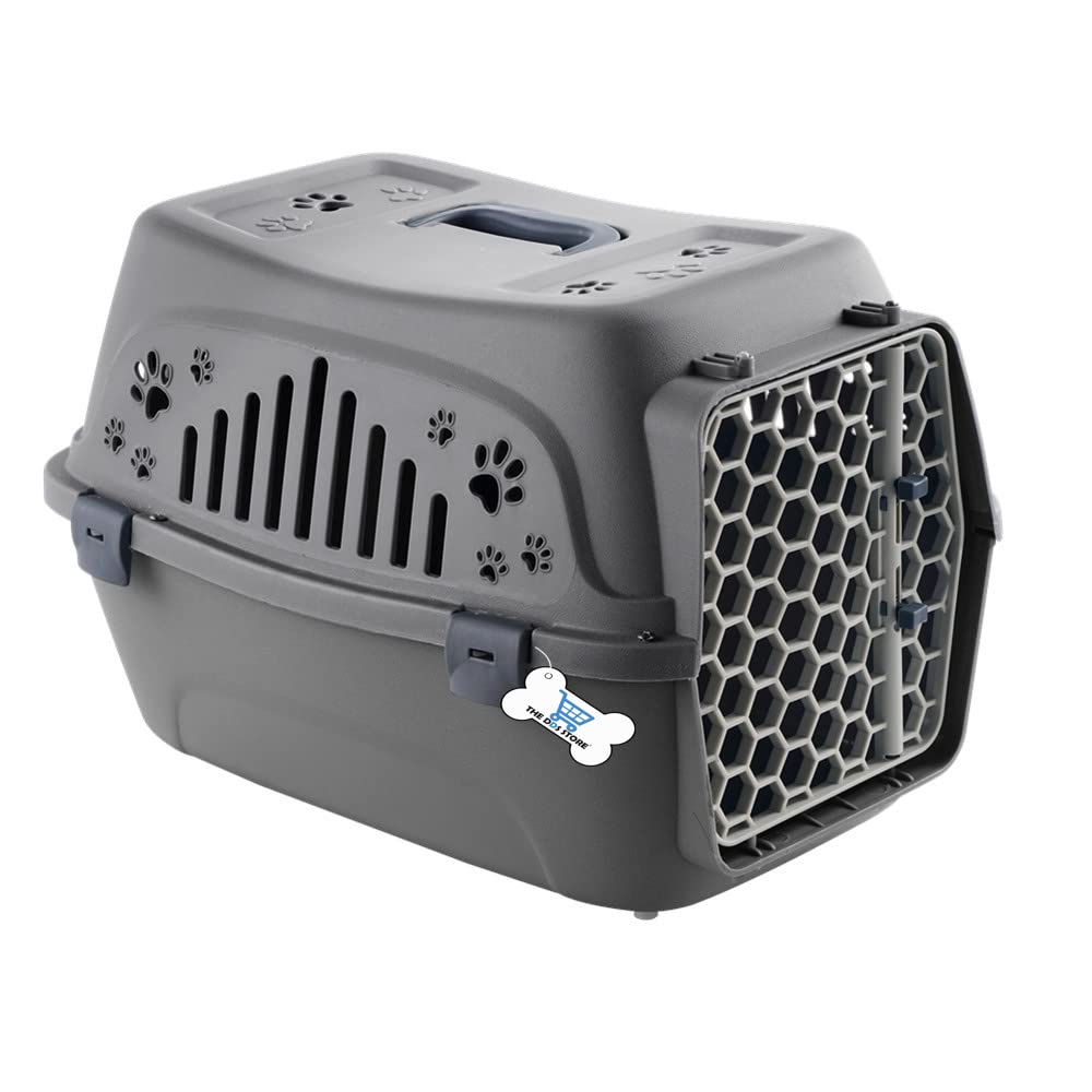 The DDS Store Pet Travel Carrier Puppy Cat Rabbit Basket Plastic Handle Hinged Door Folding Collapsible Transport Box Crate Cage (Grey) (B0BC6D3DHN) Amazon Price History, Amazon Price Tracker