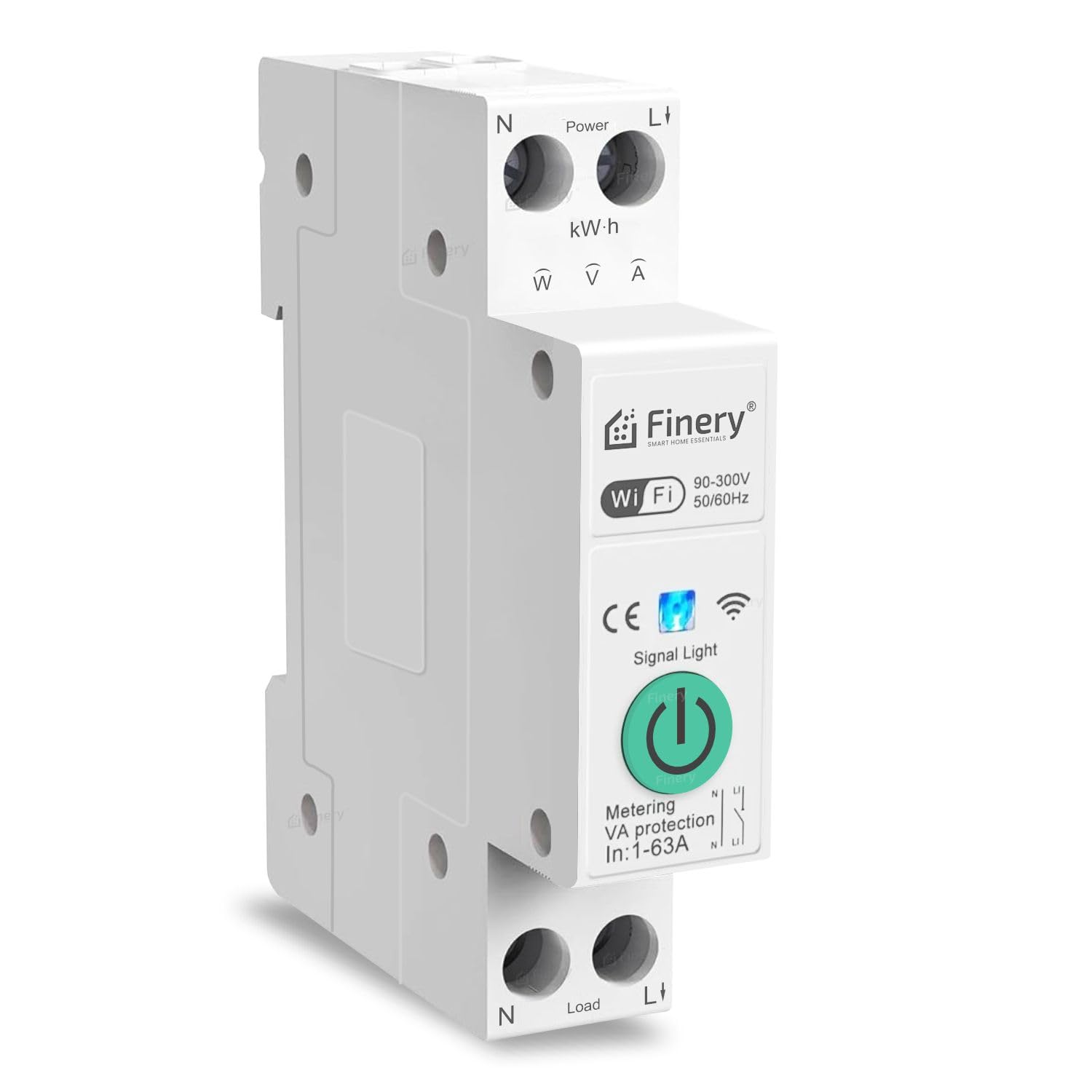 Finery 63A Smart WiFi Switch with Over/Under Voltage Overload Protection Adjutable Threshold and Alarm for AC, Geyser, 1Hp Water Pump (Single Phase), Room Heater Heavy Duty Compatible with Alexa-image-28