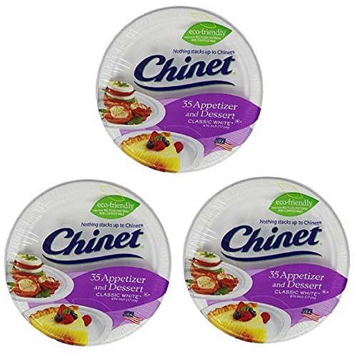 Chinet Appetizer and Dessert Plates, 35-Count Packages (Pack of 3) - //coolthings.us