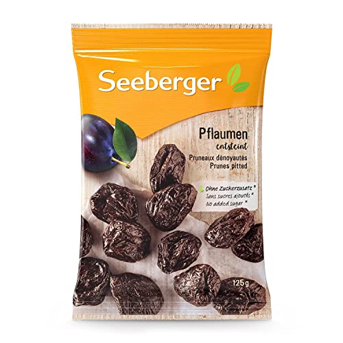 Seeberger Pruneaux dénoyautés : Pruneaux de très grande taille et savoureux - sucrés et aromatiques - vegan (1 x 125 g)